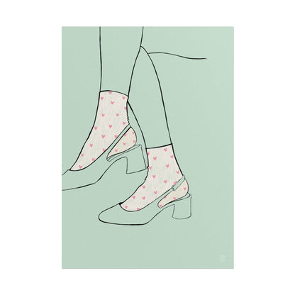 Heart Socks on Mint