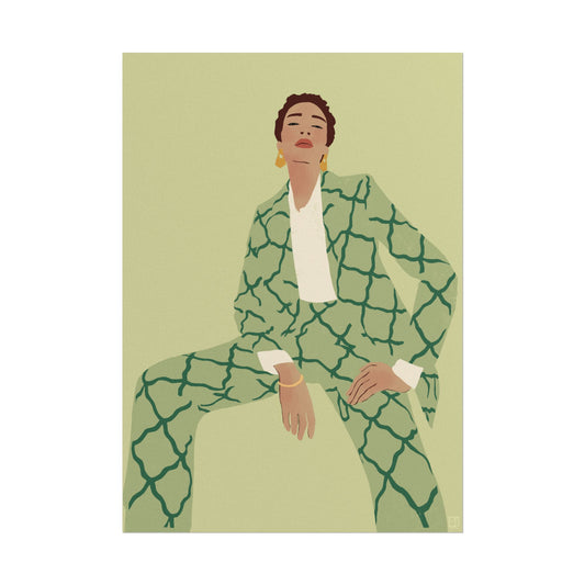 Green Patterned Suit